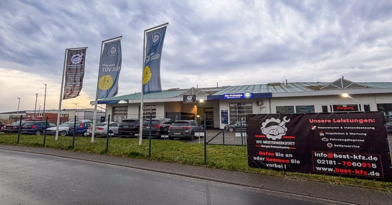 KFZ-Service Grevenbroich, Die Werkstatt von der Straße gesehen